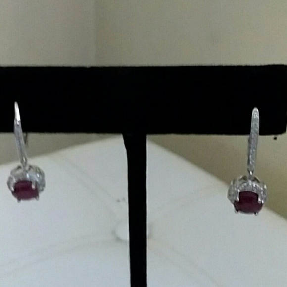 JTV Jewelry - RUBY EARRINGS, INDIA, 1"